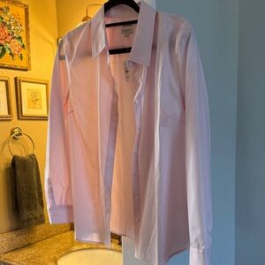 Talbots Light Pink Blouse NWT size large petite